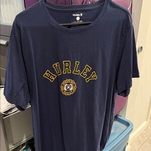 Hurley Dark Blue T-Shirt with Yellow Logo
